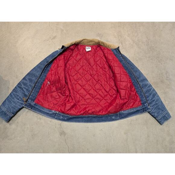 VTG 60-70 Lee Denim Jean Jacket 91B 36R Quilted Teardrop Talon Custom Honeycomb - Picture 10 of 16